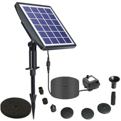 BRAST Fontaine Solaire De Jardin Abs 6v/2w - 8 Buses + Sac Filtrant - Installation Facile - Entretien Minimal - Publicité BRAST Fontaine Solaire De Jardin Abs 6v/2w - 8 Buses + Sac Filtrant - Installation Facile - Entretien Minimal - Publicité