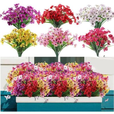 ACKERMAN 12 Bouquets De Fleurs Artificielles Pour L'Extérieur, Pas De Décoloration, Fausses Fleurs En Plastique, Plantes Artificielles Pour Pots De Fleurs Suspendus Décoratifs - Publicité ACKERMAN 12 Bouquets De Fleurs Artificielles Pour L'Extérieur, Pas De Décoloration, Fausses Fleurs En Plastique, Plantes Artificielles Pour Pots De Fleurs Suspendus Décoratifs - Publicité