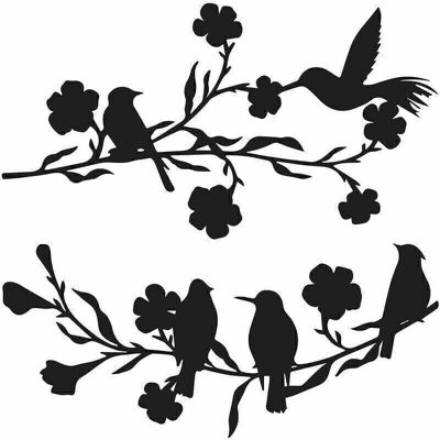 Scotch Lot De 2 Oiseaux D'Amour Sur Une Branche En Métal Arbre Décoration Murale Jardin Extérieur Ornement Cour Oiseaux Statues Résistant Aux Intempéries, Noir - Publicité Scotch Lot De 2 Oiseaux D'Amour Sur Une Branche En Métal Arbre Décoration Murale Jardin Extérieur Ornement Cour Oiseaux Statues Résistant Aux Intempéries, Noir - Publicité