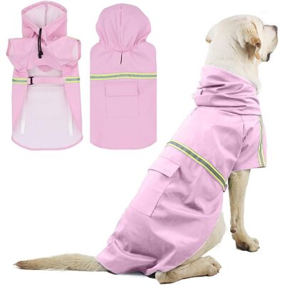 GRASSLIN 1 Veste De Pluie Pour Chien,imperméable Avec Capuchon,bandes Réfléchissantes,trou Pour Harnais,extérieur - Publicité GRASSLIN 1 Veste De Pluie Pour Chien,imperméable Avec Capuchon,bandes Réfléchissantes,trou Pour Harnais,extérieur - Publicité