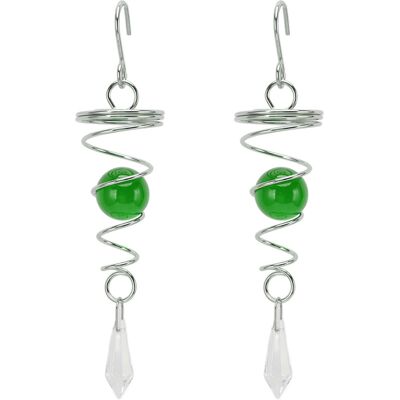 HEAT Lot De 2 Carillons Éoliens En Spirale Verte Avec Stabilisateur Et Boule De Jardin, En Acier Inoxydable. Publicité HEAT Lot De 2 Carillons Éoliens En Spirale Verte Avec Stabilisateur Et Boule De Jardin, En Acier Inoxydable. Publicité