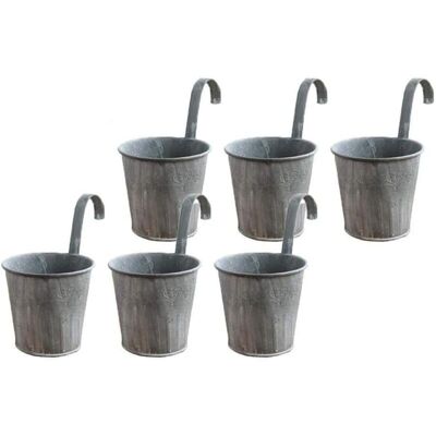 MOXIE 6pcs Pots De Fleurs À Suspendre En Fer Vintage Avec Crochets Pour Décoration Intérieur Extérieur De Maison Balcon Jardin Grille - Publicité MOXIE 6pcs Pots De Fleurs À Suspendre En Fer Vintage Avec Crochets Pour Décoration Intérieur Extérieur De Maison Balcon Jardin Grille - Publicité