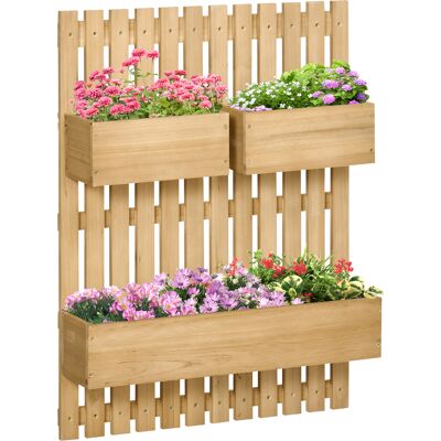 HEAT Jardinière Verticale D'Extérieur En Bois Avec 3 Pots Amovibles, 60 X 16 X 80 Cm - Publicité HEAT Jardinière Verticale D'Extérieur En Bois Avec 3 Pots Amovibles, 60 X 16 X 80 Cm - Publicité