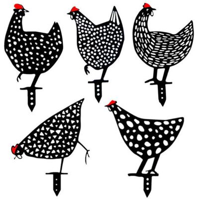 SCORPIO Lot De 5 Poules Réalistes - Décoration De Jardin - Décoration En Forme De Poulet - Silhouette De Cour Pour Pelouse, Chemin, Trottoir, Jardin - Publicité SCORPIO Lot De 5 Poules Réalistes - Décoration De Jardin - Décoration En Forme De Poulet - Silhouette De Cour Pour Pelouse, Chemin, Trottoir, Jardin - Publicité