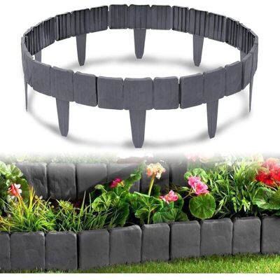 OEM Bordure Jardin Barrière Clôture Gazon Effet Pierre 2,5m 10 Pièces, Anthracite- Décorative Par 1 Élément 25 X 23 Cm (l X H) - Palissade De Jardin Pour Clôture De Jardin Et Pelouse - Publicité OEM Bordure Jardin Barrière Clôture Gazon Effet Pierre 2,5m 10 Pièces, Anthracite- Décorative Par 1 Élément 25 X 23 Cm (l X H) - Palissade De Jardin Pour Clôture De Jardin Et Pelouse - Publicité