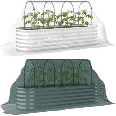 ARRIGONI Potager Sureleve Exterieur Avec Treillis Et Fond Ouvert Acier 200x60x103 Cm Argent - Publicité ARRIGONI Potager Sureleve Exterieur Avec Treillis Et Fond Ouvert Acier 200x60x103 Cm Argent - Publicité