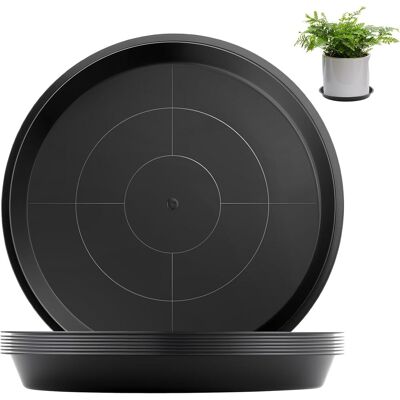 GRASSLIN 4 Pièces Soucoupe Pot De Fleur,36 Cm Rond,noir,plastique Résistant,intérieur Et Extérieur - Publicité GRASSLIN 4 Pièces Soucoupe Pot De Fleur,36 Cm Rond,noir,plastique Résistant,intérieur Et Extérieur - Publicité