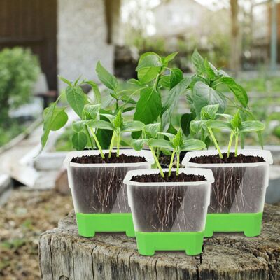 MOXIE Sjlerst Jardinières Carrées En Silicone Pour Pépinière, Pot De Fleur Durable Réutilisable Pour Semis, Plantes D'Intérieur (green) - Publicité MOXIE Sjlerst Jardinières Carrées En Silicone Pour Pépinière, Pot De Fleur Durable Réutilisable Pour Semis, Plantes D'Intérieur (green) - Publicité