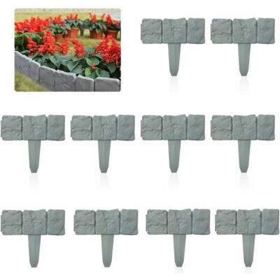 ABYSSE Bordure De Pelouse De Jardin, 10 Pcs 2.5m Clôture Bordures De Plantes Pierres Plastique Flexible Gris, Décoratif Bordure De Gazon Pour Pelouse Paysage Patio Fleur Lit De Jardin - Publicité ABYSSE Bordure De Pelouse De Jardin, 10 Pcs 2.5m Clôture Bordures De Plantes Pierres Plastique Flexible Gris, Décoratif Bordure De Gazon Pour Pelouse Paysage Patio Fleur Lit De Jardin - Publicité