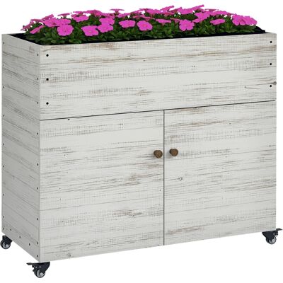 ARRIGONI Jardiniere Surelevee Sur Roues Avec Rangement 110x50x95 Cm - Publicité ARRIGONI Jardiniere Surelevee Sur Roues Avec Rangement 110x50x95 Cm - Publicité