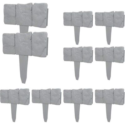 MOXIE 10 Pcs Clôture Bordure Gris Palissade Clôture Effet Pierre Pelousebordure Pour Jardin Pelouse - Publicité MOXIE 10 Pcs Clôture Bordure Gris Palissade Clôture Effet Pierre Pelousebordure Pour Jardin Pelouse - Publicité