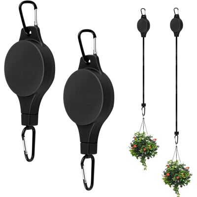 Generic Lot De 2 Crochets Rétractables Pour Poulie Pour Plantes D'Intérieur Et D'Extérieur, Pots De Fleurs, Paniers De Jardin Et Mangeoires À Oiseaux, Noir - Publicité Generic Lot De 2 Crochets Rétractables Pour Poulie Pour Plantes D'Intérieur Et D'Extérieur, Pots De Fleurs, Paniers De Jardin Et Mangeoires À Oiseaux, Noir - Publicité