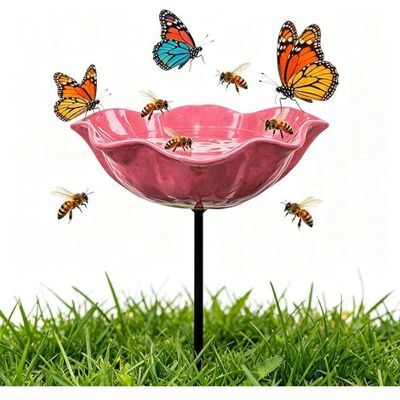 Zanussi Nouveau Bain Oiseaux Artisanal Fleurs Bain Oiseaux Décoratif Métal Motif Fleurs,rose, Bol Debain Coloré En Forme D'Abeille Papillon, Pour Jardin, Patio, Cour, Décoration De Pelouse - Publicité Zanussi Nouveau Bain Oiseaux Artisanal Fleurs Bain Oiseaux Décoratif Métal Motif Fleurs,rose, Bol Debain Coloré En Forme D'Abeille Papillon, Pour Jardin, Patio, Cour, Décoration De Pelouse - Publicité