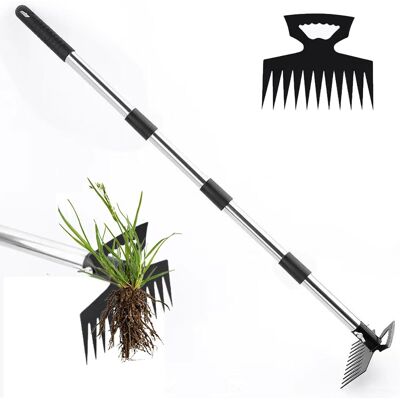 GRASSLIN 1 Pièce - Désherbeur - Arrache Mauvaise Herbe - Outil 2 En 1 - Manche Long Ergonomique - Pour Jardin Pelouse Cour - Noir - 152cm - Publicité GRASSLIN 1 Pièce - Désherbeur - Arrache Mauvaise Herbe - Outil 2 En 1 - Manche Long Ergonomique - Pour Jardin Pelouse Cour - Noir - 152cm - Publicité