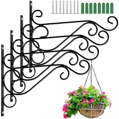 SANS MARQUE 4 Pièces Supports Pour Panier Suspendu, 25cm X 20cm Crochet Mural En Métal Pour Panier Suspendu Extérieur Avec Vis Pour Mangeoire À Oiseaux, Lanterne, Carillon, Jardinière, Pot De Fleurs - Publicité SANS MARQUE 4 Pièces Supports Pour Panier Suspendu, 25cm X 20cm Crochet Mural En Métal Pour Panier Suspendu Extérieur Avec Vis Pour Mangeoire À Oiseaux, Lanterne, Carillon, Jardinière, Pot De Fleurs - Publicité