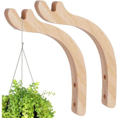 ABYSSE Lot De 2 Crochets Muraux En Bois Pour Plantes D'Intérieur, Suspension Robuste Pour Lanternes, Support De Fleurs, Pot, Carillons, Jardinières, Paniers Suspendus - Publicité ABYSSE Lot De 2 Crochets Muraux En Bois Pour Plantes D'Intérieur, Suspension Robuste Pour Lanternes, Support De Fleurs, Pot, Carillons, Jardinières, Paniers Suspendus - Publicité