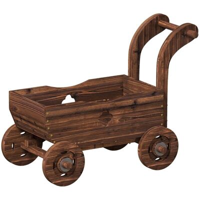 PELTOR Jardinière À Roulettes En Bois – Forme Wagon, Avec Poignée – Idéale Jardin, Terrasse – 68x38x52 Cm - Publicité PELTOR Jardinière À Roulettes En Bois – Forme Wagon, Avec Poignée – Idéale Jardin, Terrasse – 68x38x52 Cm - Publicité