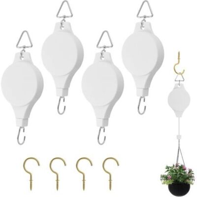 OEM 4pcs Crochet Suspension Plante Poulies Rétractables Pour Plantes Poulies Pour Suspendre Des Plantes Convient Pour Pots De Fleurs De Jardin, Jardinières Suspendues, Mangeoires À Oiseaux (blanc)-crezuo - Publicité OEM 4pcs Crochet Suspension Plante Poulies Rétractables Pour Plantes Poulies Pour Suspendre Des Plantes Convient Pour Pots De Fleurs De Jardin, Jardinières Suspendues, Mangeoires À Oiseaux (blanc)-crezuo - Publicité