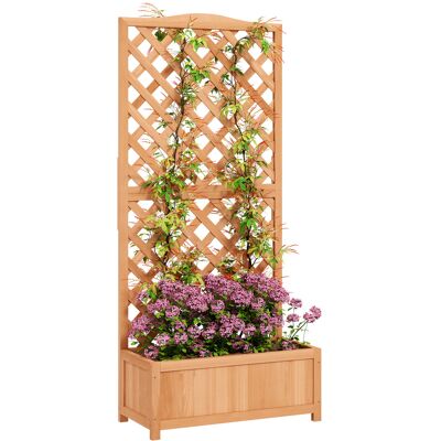 ARRIGONI Jardinière Avec Treillis Bac À Fleurs Avec Treillis Fond À Lattes Bois Massif 76 X 36 X 170 Cm Marron - Publicité ARRIGONI Jardinière Avec Treillis Bac À Fleurs Avec Treillis Fond À Lattes Bois Massif 76 X 36 X 170 Cm Marron - Publicité