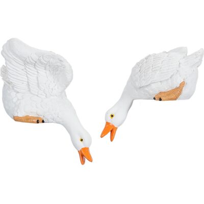 OEM Lot De 2 Statues De Canards Buveurs En Résine Imperméable, Figurines Décoratives Pour Jardin Et Cour. Publicité OEM Lot De 2 Statues De Canards Buveurs En Résine Imperméable, Figurines Décoratives Pour Jardin Et Cour. Publicité