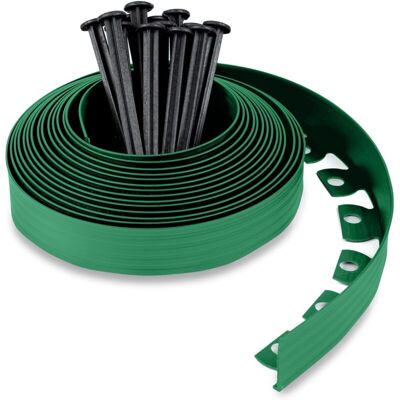 Melissa Bordure De Jardin En Plastique 10 Mètres Avec 30 Piquets D'Ancrage - Bordurette De Jardin Flexible - Hauteur 50mm, Vert - Publicité Melissa Bordure De Jardin En Plastique 10 Mètres Avec 30 Piquets D'Ancrage - Bordurette De Jardin Flexible - Hauteur 50mm, Vert - Publicité