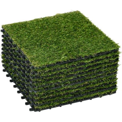 OEM Gazon Artificiel, Lot De 10, Tapis De Pelouse, 30 X 30 Cm, 25 Mm, Vert Foncé, Pour Balcon Et Jardin, Durable Et Facile D'Entretien, En Plastique - Publicité OEM Gazon Artificiel, Lot De 10, Tapis De Pelouse, 30 X 30 Cm, 25 Mm, Vert Foncé, Pour Balcon Et Jardin, Durable Et Facile D'Entretien, En Plastique - Publicité