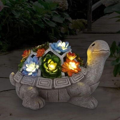Vision Statues De Jardin Solaires D'Extérieur En Forme De Tortue Avec Succulentes Et 7 Lumières Led - Décoration De Pelouse Pour Patio, Balcon, Cour - Publicité Vision Statues De Jardin Solaires D'Extérieur En Forme De Tortue Avec Succulentes Et 7 Lumières Led - Décoration De Pelouse Pour Patio, Balcon, Cour - Publicité