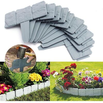 BRINSEA 10pcs Bordure De Jardin En Pierre, Bordure De Jardin En Plastique Bordure De Pelouse Gris Bordure De Jardin Flexible, Pour Bordure De Pelouse Paysage Patio Lot De (10pcs-gris)-ensoleillé - Publicité BRINSEA 10pcs Bordure De Jardin En Pierre, Bordure De Jardin En Plastique Bordure De Pelouse Gris Bordure De Jardin Flexible, Pour Bordure De Pelouse Paysage Patio Lot De (10pcs-gris)-ensoleillé - Publicité