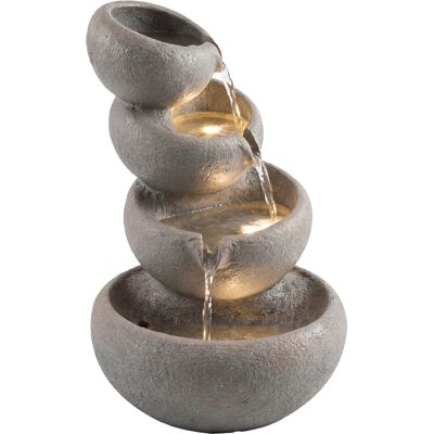 ARRIGONI Fontaine De Jardin 4 Niveaux Avec Led Effet Pierre 35x32x50 Cm - Publicité ARRIGONI Fontaine De Jardin 4 Niveaux Avec Led Effet Pierre 35x32x50 Cm - Publicité
