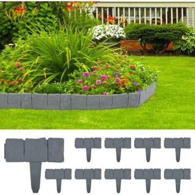SCORPIO 30 Pcs Bordures De Jardin 7.5m Bordure De Pelouse Bordure De Gazon Jardin Clôture Bordure Clôture Effet Pierre Gris Bords De Pelouse En Plastique - Publicité SCORPIO 30 Pcs Bordures De Jardin 7.5m Bordure De Pelouse Bordure De Gazon Jardin Clôture Bordure Clôture Effet Pierre Gris Bords De Pelouse En Plastique - Publicité