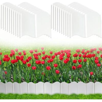 SCORPIO Bordure De Pelouse En Plastique, 40pcs Bordure De Jardin Flexible À Emboter Bordure De Lit En Plastique Ondulé, Décoration De Plante De Bordure Pour Pelouse Patio Parterre Herbe(blanc) - Publicité SCORPIO Bordure De Pelouse En Plastique, 40pcs Bordure De Jardin Flexible À Emboter Bordure De Lit En Plastique Ondulé, Décoration De Plante De Bordure Pour Pelouse Patio Parterre Herbe(blanc) - Publicité