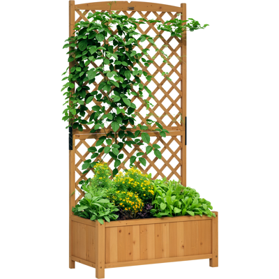 ARRIGONI Jardiniere Avec Treillis En Bois De Sapin Avec Base Surelevee Et Trou De Drainage 90x45x180 Cm Jaune - Publicité ARRIGONI Jardiniere Avec Treillis En Bois De Sapin Avec Base Surelevee Et Trou De Drainage 90x45x180 Cm Jaune - Publicité
