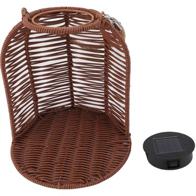 MOXIE Jardinière Suspendue Avec Lumière Solaire Led, Panier En Rotin Pc Étanche, Lanterne Suspendue Pour Jardin Et Terrasse, Marron Foncé - Publicité MOXIE Jardinière Suspendue Avec Lumière Solaire Led, Panier En Rotin Pc Étanche, Lanterne Suspendue Pour Jardin Et Terrasse, Marron Foncé - Publicité