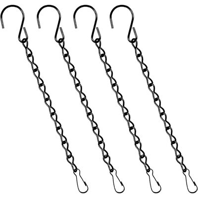 GRASSLIN Lot De 4 Chaînes De Suspension, Métal Noir, 25 Cm, Pour Pots De Fleurs, Mangeoires, Jardin Intérieur Extérieur - Publicité GRASSLIN Lot De 4 Chaînes De Suspension, Métal Noir, 25 Cm, Pour Pots De Fleurs, Mangeoires, Jardin Intérieur Extérieur - Publicité