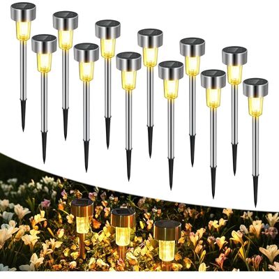 SANS MARQUE Pack De 12 Lampes Solaires Exterieur Jardin, Étanche En Acier Inoxydable, Lumière Solaire Automatique Rechargeable, Pour Allée, Terrasse, Pelouse, Cour Et Jardin Décoration(blanc Chaud) - Publicité SANS MARQUE Pack De 12 Lampes Solaires Exterieur Jardin, Étanche En Acier Inoxydable, Lumière Solaire Automatique Rechargeable, Pour Allée, Terrasse, Pelouse, Cour Et Jardin Décoration(blanc Chaud) - Publicité