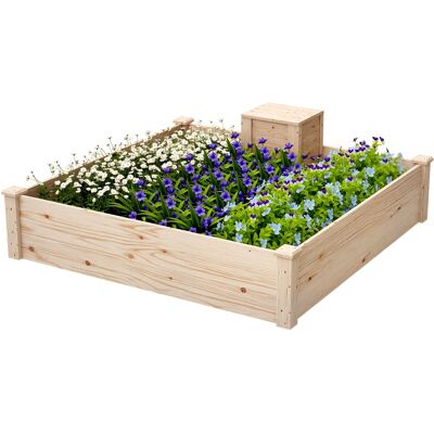 ARRIGONI Jardinière En Bois Carré Potager Extérieur Bois Avec Bac À Compost Design À Fond Ouvert 123 X 123 X 25,5 Cm Bois Naturel - Publicité ARRIGONI Jardinière En Bois Carré Potager Extérieur Bois Avec Bac À Compost Design À Fond Ouvert 123 X 123 X 25,5 Cm Bois Naturel - Publicité