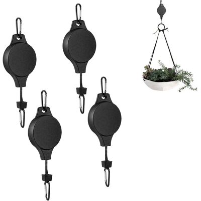 Generic Lot De 4 Crochets Rétractables Pour Poulie Pour Plantes D'Intérieur Et D'Extérieur, Pots De Fleurs, Paniers De Jardin Et Mangeoires À Oiseaux, Noir - Publicité Generic Lot De 4 Crochets Rétractables Pour Poulie Pour Plantes D'Intérieur Et D'Extérieur, Pots De Fleurs, Paniers De Jardin Et Mangeoires À Oiseaux, Noir - Publicité