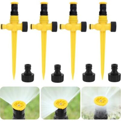ABYSSE Lot De 4 Arroseurs Automatiques 360° - Asperseur D'Arrosage Réglable Avec Brumisateur - Système D'Irrigation Pour Pelouse Et Jardin - Raccord Rapide - Arrosage Extérieur Automatique - Publicité ABYSSE Lot De 4 Arroseurs Automatiques 360° - Asperseur D'Arrosage Réglable Avec Brumisateur - Système D'Irrigation Pour Pelouse Et Jardin - Raccord Rapide - Arrosage Extérieur Automatique - Publicité