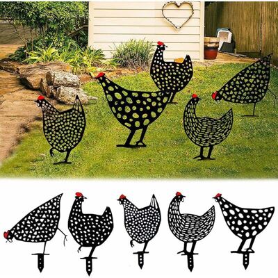 Scotch Décoration Jardin Métallique Silhouette Exquise De Poulets 5pcs, Décoration De Plancher De Pelouse Réaliste Art De Cour De Poulet Piquets De Jardin Décoratifs Décor De Cour De Poule,i - Publicité Scotch Décoration Jardin Métallique Silhouette Exquise De Poulets 5pcs, Décoration De Plancher De Pelouse Réaliste Art De Cour De Poulet Piquets De Jardin Décoratifs Décor De Cour De Poule,i - Publicité