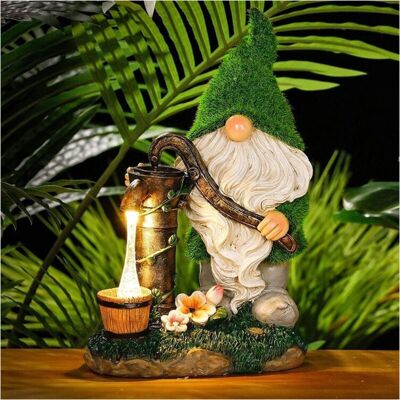 BRAST Ymyny Flocked Garden Gnome Decorations, 7.5" Funny Gnome Outdoor Garden Statue With Solar Lights, Waterproof Resin Gnome Figurines For Yard Decorations - Publicité BRAST Ymyny Flocked Garden Gnome Decorations, 7.5" Funny Gnome Outdoor Garden Statue With Solar Lights, Waterproof Resin Gnome Figurines For Yard Decorations - Publicité