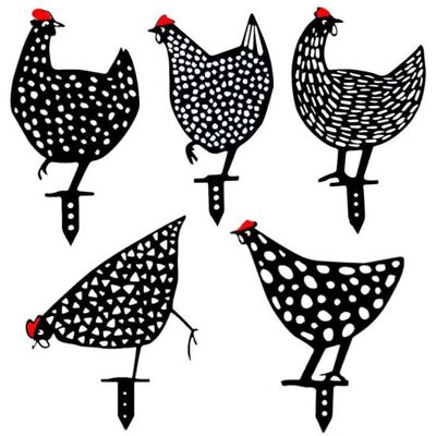 BRAST Lot De 5 Poules Réalistes - Décoration De Jardin - Décoration En Forme De Poulet - Silhouette De Cour Pour Pelouse, Chemin, Trottoir, Jardin - Publicité BRAST Lot De 5 Poules Réalistes - Décoration De Jardin - Décoration En Forme De Poulet - Silhouette De Cour Pour Pelouse, Chemin, Trottoir, Jardin - Publicité