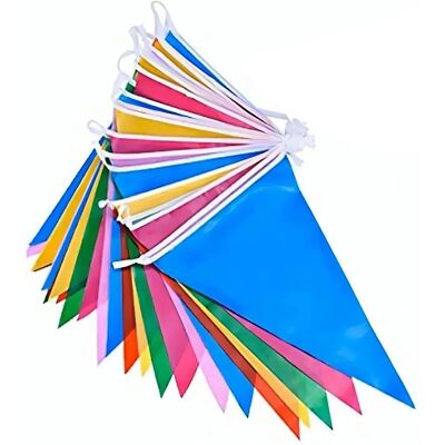 HEAT Lot De 10 Guirlandes De Fanions Colorées, Guirlandes Décoratives À Suspendre, Longueur 50 M, Pour L'Extérieur - Publicité HEAT Lot De 10 Guirlandes De Fanions Colorées, Guirlandes Décoratives À Suspendre, Longueur 50 M, Pour L'Extérieur - Publicité