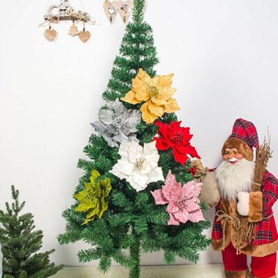 PELTOR Jeffergarden Composition Florale Artificielle De Noël Avec Fleurs Et Feuilles, Décoration De Sapin De Noël En Poudre Blanche - Publicité PELTOR Jeffergarden Composition Florale Artificielle De Noël Avec Fleurs Et Feuilles, Décoration De Sapin De Noël En Poudre Blanche - Publicité