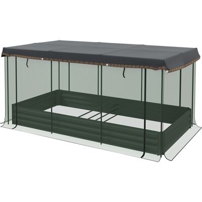 ACKERMAN Jardinière Surélevée En Acier Avec Filet Anti-oiseaux, Gris Foncé, Pour Balcon Et Terrasse, 230 X 110 X 110 Cm, Protection Solaire Idéale - Publicité ACKERMAN Jardinière Surélevée En Acier Avec Filet Anti-oiseaux, Gris Foncé, Pour Balcon Et Terrasse, 230 X 110 X 110 Cm, Protection Solaire Idéale - Publicité