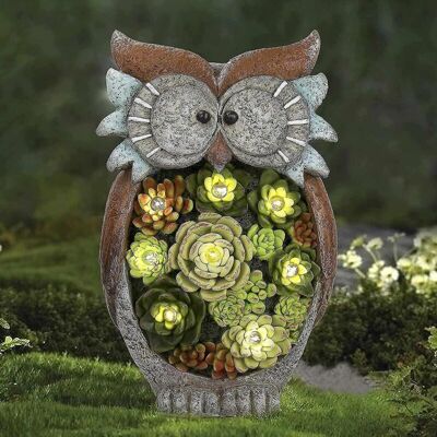 BRINSEA Figurine De Hibou D'Ornement De Jardin, Lumières Extérieures À Énergie Solaire, Statue De Jardin En Résine Imperméable À L'Eau Pour La Cour - Publicité BRINSEA Figurine De Hibou D'Ornement De Jardin, Lumières Extérieures À Énergie Solaire, Statue De Jardin En Résine Imperméable À L'Eau Pour La Cour - Publicité