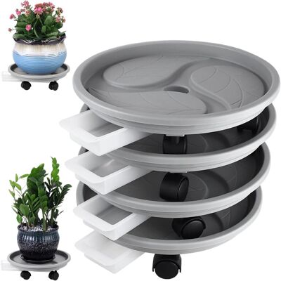 Generic Ensemble De 4 Plateaux Pour Pots De Fleurs Avec Roulettes, Réservoir D'Eau, Grande Capacité De Charge, 33 Cm (13 Pouces) - Publicité Generic Ensemble De 4 Plateaux Pour Pots De Fleurs Avec Roulettes, Réservoir D'Eau, Grande Capacité De Charge, 33 Cm (13 Pouces) - Publicité