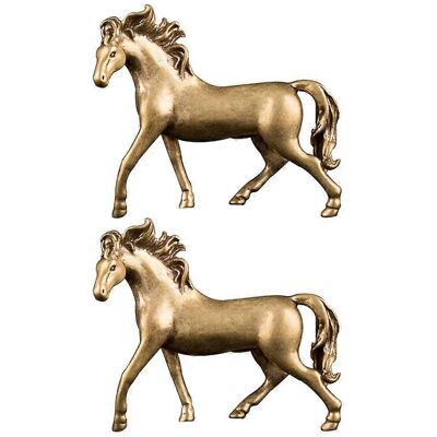 FATRD Lot De 2 Statues De Chevaux En Laiton Et Cuivre, Sculptures De Chevaux, Ornements De Bureau, Cadeau D'Affaires-6.4x5.1x1.5cm-golden - Publicité FATRD Lot De 2 Statues De Chevaux En Laiton Et Cuivre, Sculptures De Chevaux, Ornements De Bureau, Cadeau D'Affaires-6.4x5.1x1.5cm-golden - Publicité