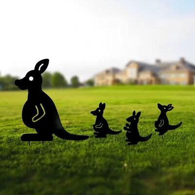 MOXIE Deco Jardin Exterieur Metal, Kangourou Yard Art Jardin Statues Métalliques Déco Décoration De Jardin Pelouse Chemin Trottoir Jardin-style Rétro Européen (4 Pièces) (noir, Kangourou) - Publicité MOXIE Deco Jardin Exterieur Metal, Kangourou Yard Art Jardin Statues Métalliques Déco Décoration De Jardin Pelouse Chemin Trottoir Jardin-style Rétro Européen (4 Pièces) (noir, Kangourou) - Publicité