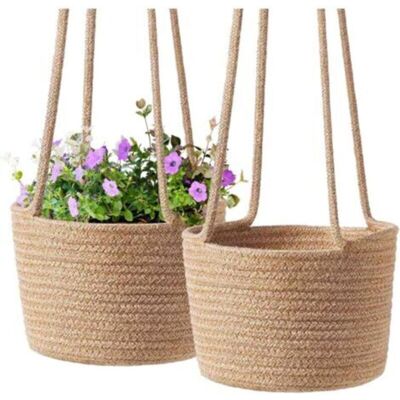 SANS MARQUE 2pcs Macramé Pot Suspendu, Panier De Fleurs En Macramé Corde De Coton Suspendus Panier Pot De Fleur Plant Hangers Plante Porte Pot Décoration Pour Pot De Fleurs Fait À La Main - Publicité SANS MARQUE 2pcs Macramé Pot Suspendu, Panier De Fleurs En Macramé Corde De Coton Suspendus Panier Pot De Fleur Plant Hangers Plante Porte Pot Décoration Pour Pot De Fleurs Fait À La Main - Publicité