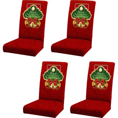 PELTOR Jeffergarden Ensemble De 4 Housses De Chaises De Noël, Housses De Chaises De Salle À Manger Décoratives Pour Noël - Publicité PELTOR Jeffergarden Ensemble De 4 Housses De Chaises De Noël, Housses De Chaises De Salle À Manger Décoratives Pour Noël - Publicité